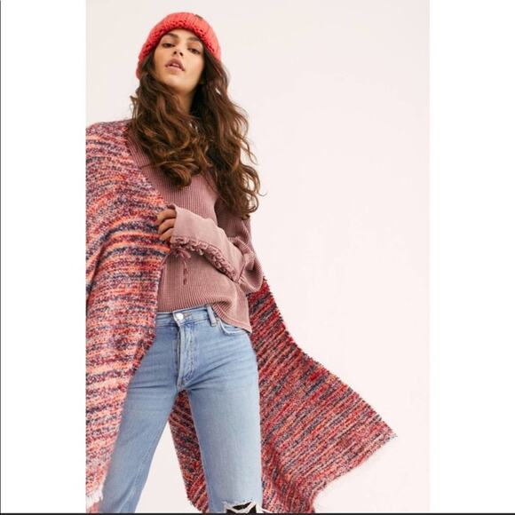 FREE PEOPLE Waffle Thermal Crew Medieval Lace Up Sleeves Pleated Shoulder XS - Picture 4 of 11